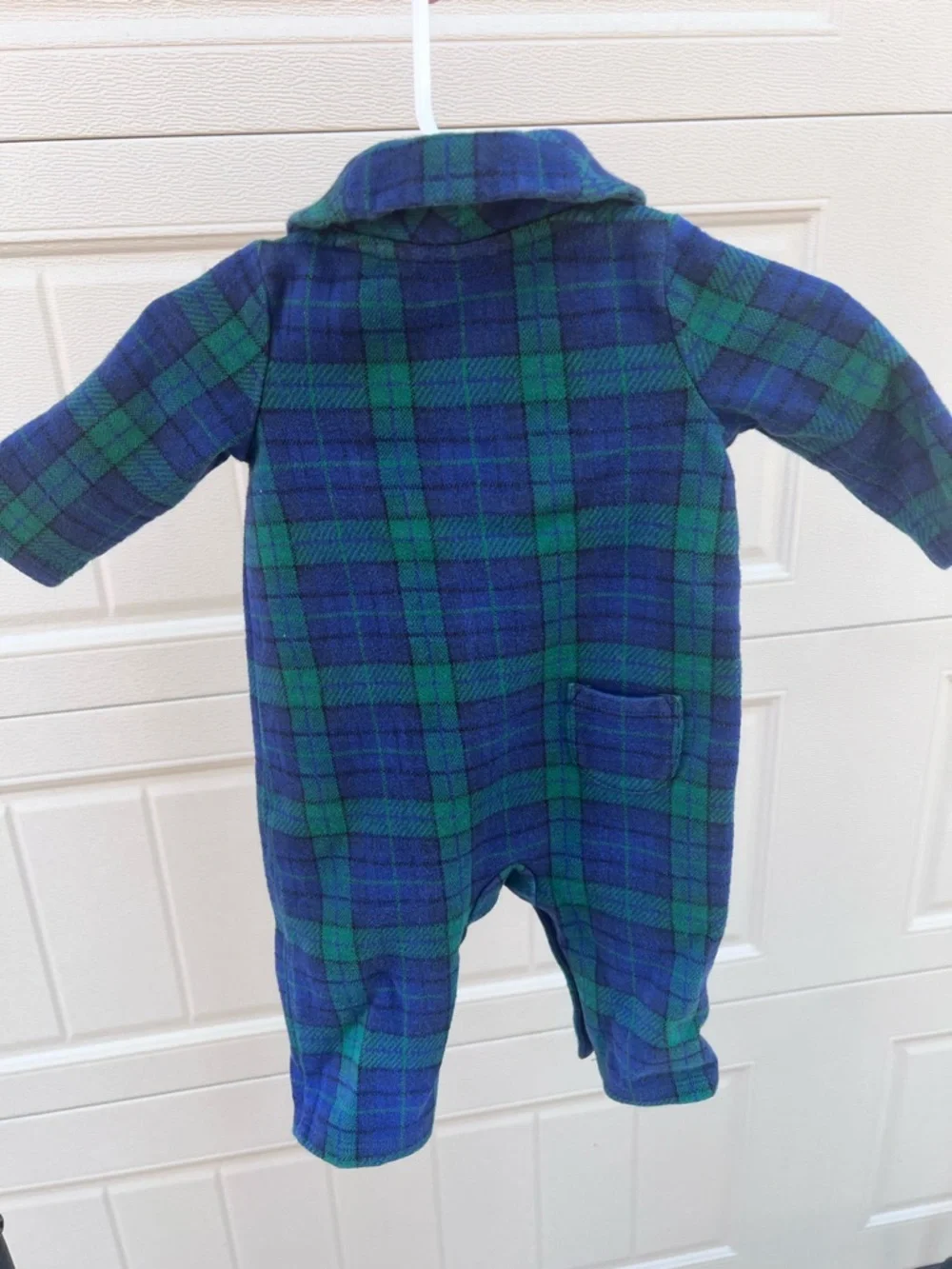 Janie & Jack Green & Blue Plaid Baby One-Piece Romper